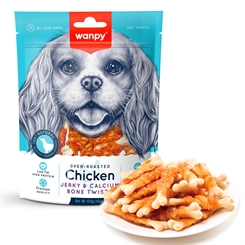 Chicken Jerky & Calcium Bone Twists - Value Pack - 454g - Wanpy